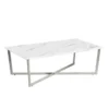 Paige Coffee Table - White/Stainless Steel