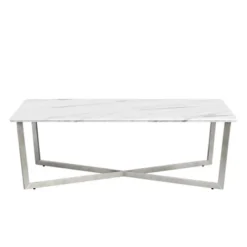 Paige Coffee Table - White/Stainless Steel 5 Paige Coffee Table - White/Stainless Steel -Cozy Corner Shop 010156245 65054.1690285983.386.513