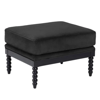 Spindle Ottoman - High Gloss Black 1 Spindle Ottoman - High Gloss Black
