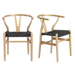 Tia Dining Chair Natural/Black - Set Of 2 -Cozy Corner Shop 013147587 26943.1690285894.386.513