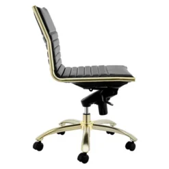 Darby Low Back Office Chair - Black/Brushed Gold -Cozy Corner Shop 603922981 3 55778.1690292089.386.513