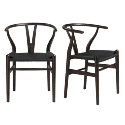 Tia Dining Chair Walnut/Black - Set Of 2