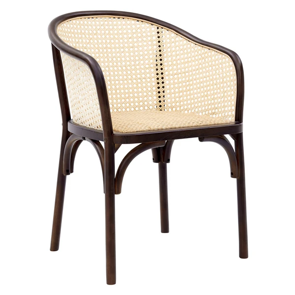 Flynn Armchair - Walnut/Rattan 1 Flynn Armchair - Walnut/Rattan