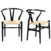 Tia Dining Chair Black/Natural - Set Of 2