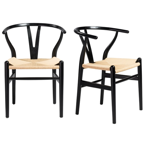 Tia Dining Chair Black/Natural - Set Of 2 1 Tia Dining Chair Black/Natural - Set Of 2