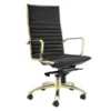 Darby High Back Office Chair - Black/Gold
