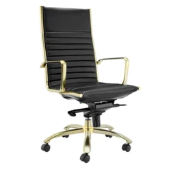 Darby High Back Office Chair - Black/Gold