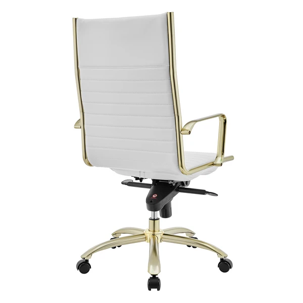 Darby High Back Office Chair - White/Gold 5 Darby High Back Office Chair - White/Gold - Image 5