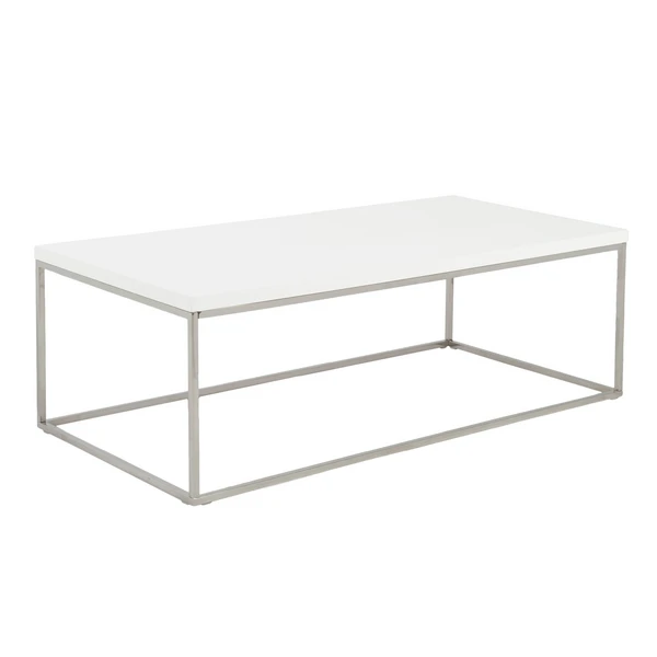 Cory Rectangle Coffee Table - White/Silver 2 Cory Rectangle Coffee Table - White/Silver - Image 2