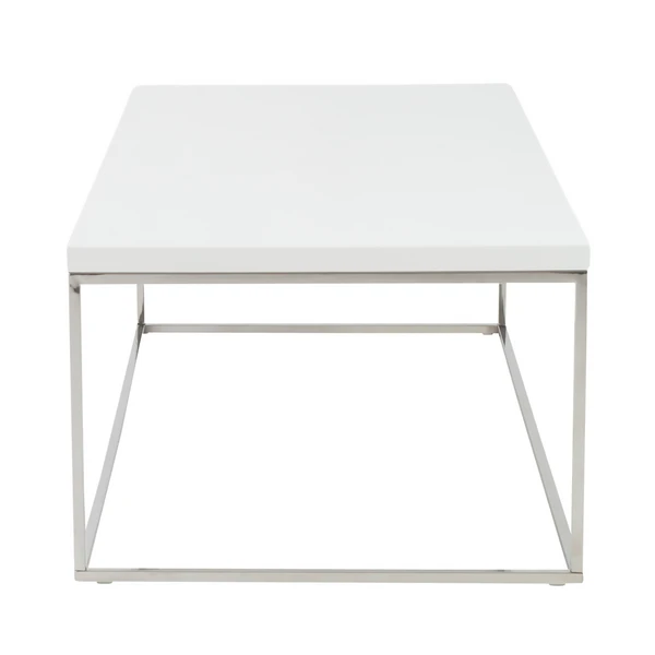 Cory Rectangle Coffee Table - White/Silver 3 Cory Rectangle Coffee Table - White/Silver - Image 3