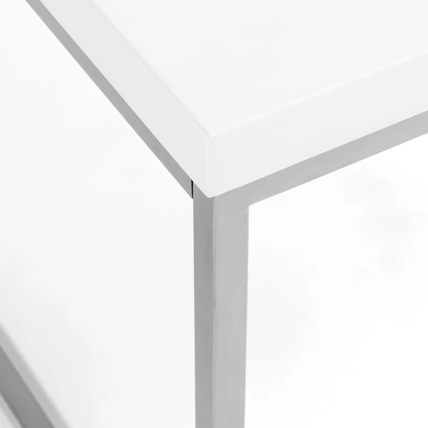 Cory Rectangle Coffee Table - White/Silver 4 Cory Rectangle Coffee Table - White/Silver - Image 4