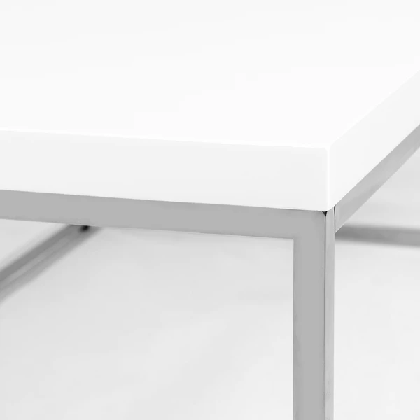 Cory Rectangle Coffee Table - White/Silver 5 Cory Rectangle Coffee Table - White/Silver - Image 5