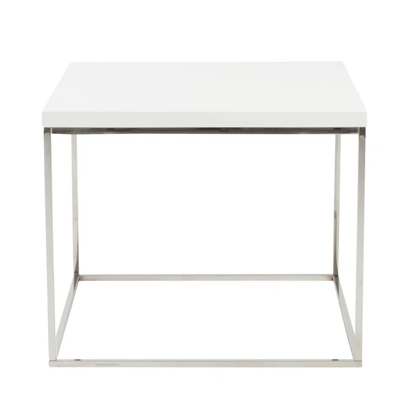 Cory Side Table - White/Silver 1 Cory Side Table - White/Silver