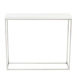 Cory Console Table - White/Silver