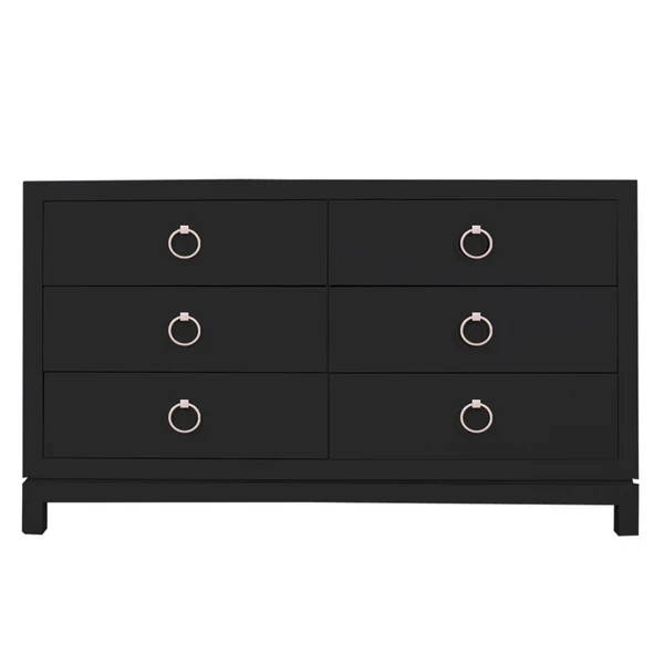 Artisan 6 Drawer Dresser - Black/Silver 1 Artisan 6 Drawer Dresser - Black/Silver